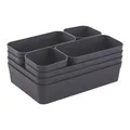 ENGELLAND Schubladen-Organizer Set Aufbewahrungs-Box Verstellbar Anthrazit