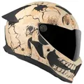 Bogotto Motorradhelm Rapto Skull Helm, Visier beige L