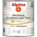 Weißlack Für Möbel Und Türen 750ml Weiß Seidenmatt Möbellack Türenlack - Alpina