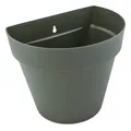 Wand Pflanz Topf für Außen 28x20 cm - oliv grün - Garten Deko Hänge Blumen Ampel