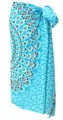 GURU SHOP Bali Sarong, Wandbehang, Wickelrock, Mandala Sarongkleid - Türkis, Herren/Damen, 160x115 cm