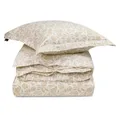 Lexington Bettwäsche Bettwäsche Flowers Cotton Sateen Weiß Beige (135x200cm) (2-teilig)