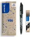 PILOT - FriXion Ball 0.7 Set - Radierbarer Tintenroller + 3er-Minen-Set - Nachfüllbarer Rollerball aus Recyceltem Kunststoff - Angenehmes Schreibgefühl - Schwarz - Mittlere Spitze