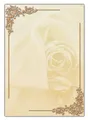 Motiv Briefpapier schöne beige Rosen mit Ornamenten (MPA-5191, DIN A4, 25 Blatt) Motivpapier Vintage Antik