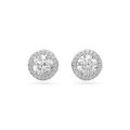 Swarovski Constella Ohrstecker, Rundschliff, Pavé, Weiß, Rhodiniert