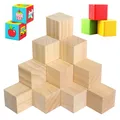 24 Stück Holz Würfel 40mm Kleine Holzwürfel Natürliche Blanko DIY Holzblöcke ...