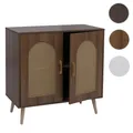 Mendler Kommode HWC-P51, Schrank mit Türen Anrichte Staufächer, Poly-Rattan MDF Melamin 79x80x40cm ~ Variant 139904