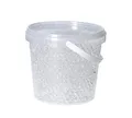 trendfinding 1 Liter Eimer aus Kunststoff mit Deckel Deko Hydro Wasser Perlen Kugeln künstliche Blumenerde Aquaperls Aqualinos zum Dekorieren Ø 0,8 bis 1,2 cm (Kristall_SM)