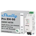 Shelly Pro EM 50A - WLAN & LAN Smart Energiezähler, 2 Kanäle auf 1 Phase, 2A Potentialfreie Kontakte, 4-Quadranten-Messung, Photovoltaik, IEC 62053-21, Kein Hub Erforderlich, Datenspeicherung