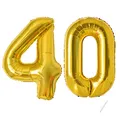 Geburtstag zahlen luftballon 40 jahre | Folienballon Gold- Folienballon in 40"-101cm Geburtstagsdeko - Ballon Zahl Deko zum Geburtstag fliegt mit Helium für Männer Frauen 40.Geburtstagsparty Jubiläum