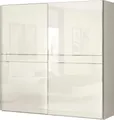 OTTO home Schwebetürenschrank Piano, FSC-zertifiziert, mit Einlegeböden und Kleiderstangen (in 3 Breiten, 224cm hoch, mit verchromten Aufleistungen) UV lackiert, hochglänzend, mit Soft-Close Funktion, in beige oder weiß