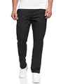 Indicode Herren Haverfield Stoffhose aus Leinen & Baumwolle | Herrenhose Freizeithose Männer Black, S