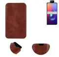 K-S-Trade Handyhülle für Asus Zenfone 6 (2019), Schutzhülle Handyhülle Handytasche Kunstleder Sleeve in braun