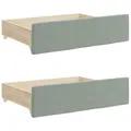 vidaXL Bettschubladen 2 Stk., Bettkasten mit Rollen, Schubkasten Schublade für Bett, Bettschubkasten Unterbettschublade, Hellgrau Holzwerkstoff Samt