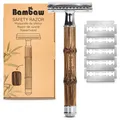 Bambaw Rasierer mit austauschbaren Klingen, Bambusgriff, Silber, Slim Silver