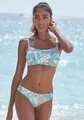 Bustier-Bikini-Top "Suva", mit Mesh-Einsatz, Gr. 32 - Cup A/B, aquablau-bedruckt Cup A/B