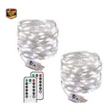 LED Lichterkette 2 Stück 120 LED 12 Meter 8 Modi USB Fernbedienung
