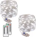 LED Lichterkette 120 LED 12M USB Fernbedienung Außen Innen