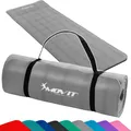 MOVIT Gymnastikmatte Pilates, Gymnastik, Yoga, Matte - hautfreundlich und , Yogamatte für Zuhause oder Unterwegs - 190x60x1,5cm, Grau