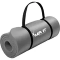 MOVIT Gymnastikmatte, hautfreundlich und phthalatfrei, in 3 Größen und 12 Farben - Auswahl: 190cm x 60cm x 1,5cm in grau