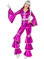 Smiffys 70s Dancing Dream Costume, Pink Halloween und Karneval