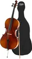 Classic Cantabile Student Cello 3/4 - gesperrte Fichtendecke - Boden, Zarge, Hals und Steg aus Ahorn - Griffbrett: Linde gebeizt - Wirbel und Sattel aus Ahorn, geschwärzt - inklusive Bogen und Tasche