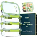 FITPREP Glasbehälter mit Deckel 8 teiliges Set [4 Vorratsdosen + 4 Abdeckungen] Premium Vorratsdosen mit Deckel luftdicht für Meal Prep, 880ml, Meal prep boxen, Lunchbox, nachhaltig & vielseitig.