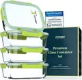 FITPREP Glas Meal Prep Boxen 4er Set Glasbehälter luftdicht Lunchbox Ofen