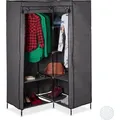 2 X Eckkleiderschrank 3. Generation, 8 Ablagen & 2 Kleiderstangen, Stecksystem Mit 2 Türen, Hbt 169x100x83 Cm, Anthrazit