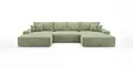 CORNERO Verona U Ecksofa U-Form mit Schlaffunktion und Bettkasten – Couch U-Form fürs Wohnzimmer 5-Sitzer 385 cm x 185 cm x 86 cm