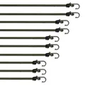 Pluvios Schwerlast 10 Pack Elastisch Spanngummis mit Haken an beiden Enden Camping Shelter Basha Garten Auto DIY - 2 Jahre Garantie (Mix)