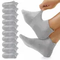 YouShow 10 Paar Sneaker Socken Herren Damen Sportsocken, Sneakersocken Laufsocken Atmungsaktiv Kurze Knöchelsocken aus Baumwolle Grau 47-50