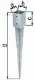 Einschlagbodenhülse a71xb71xc150xd750mm Stahl roh feuerverzinkt GAH