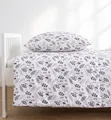 Bettwäsche 150x200 + 50x60 cm Baumwolle Blumen Braun – 2-teiliges Set, IKEA Bettwäsche für Kinder, Jugend & Erwachsene,