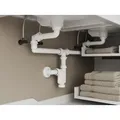 Aqua Bagno Raumsparsiphon für Badmöbel doppelter Ablauf - DN32 - Kunststoff weiß