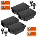 4 x Rattenköderbox für Haus Garten Industrie zum Auslegen von Rattengift schwarz