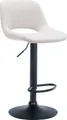 CLP Barhocker Camden Stoff drehbar und höhenverstellbar creme Material Gestell Metall matt schwarz