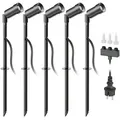 ledscom.de LED Gartenstrahler Spico schwarz mit Erdspieß für außen IP44 je 105lm warm-weiß 5er Set