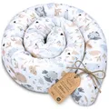 Totsy Baby Seitenschläferkissen Bettschlange Body Pillow 200 cm Baumwolle - Kopfkissen lang Bettrolle Schlafkissen Nackenrolle Kissen Oeko-Tex Eulen