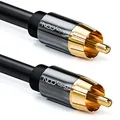 deleyCON 5m Subwoofer Kabel - Cinch RCA Digitales Koaxialkabel - Vergoldete Stecker - Audio Kabel für Subwoofer AV Receiver Verstärker Heimkino