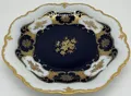 Casa Padrino Luxus Barock Porzellan Teller Weiß / Dunkelblau / Gold Ø 33 cm