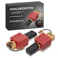 VIOKS 2x Motorkohlen Set Ersatz für Mielе Kohlebürsten 4297413/4297414 /4297410 - Kohlestifte mit Halter 4,8 mm AMP 5 x 15 x 29,5/27mm / Ersatz Kohlebürsten für Waschmaschine Trockner W700 W961