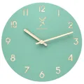 Holzwerk Natur Wanduhr Holz-Uhr Vintage lautloses Uhrwerk ohne Tickgeräusche Grün lautlos aus handgefertigtem Massivholz Natur Holz mit Hirsch Motiv (Grün.)