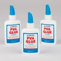 Baker Ross EV7058 Kleine Flasche Weißleim (PVA glue) 60ml - auswaschbar - für Kinder zum Basteln - 3 Stück, 10.5cm