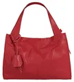 Cluty Shopper Echt Leder Damen 021850 Made in Italy, Smartphonefach, Ledertasche Damen, Handtasche Echtleder, Umhängetasche groß