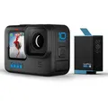 GoPro HERO 10 Black Actioncam - 5K / 60 BpS Action Cam Touch-Screen, WLAN, GPS, Bildstabilisierung, Zeitraffer, Zeitlup