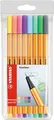 STABILO® FINELINER POINT 88® PASTELL 8 FARBEN IM KLAR ETUI  NEU OVP
