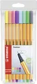 Fineliner - STABILO point 88 - 8er Etui - Pastellfarben, 
