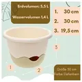 GarPet Blumentopf Blumentopf hängend Blumenampel Hängetopf Hängeampel 30 cm elfenbein Ø 30 cm