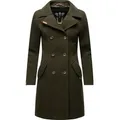Marikoo Kurzmantel Nanakoo edler Damen Trenchcoat in Wollmantel-Optik grün 4XL (48)